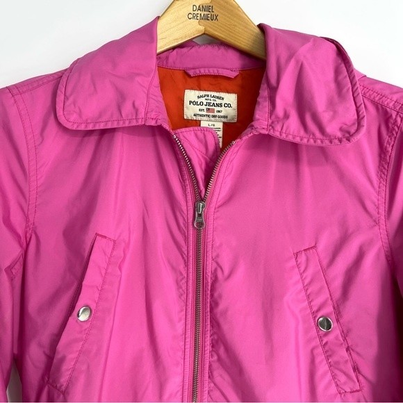 Ralph Lauren Coat Girls Large Pink Polyester Tech Polo Jeans Raincoat Jacket - Picture 11 of 11